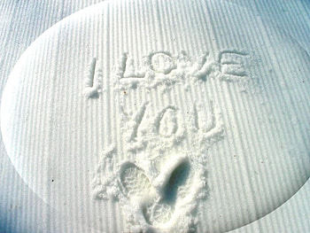love you in snow, print, words, love, snow HD wallpaper