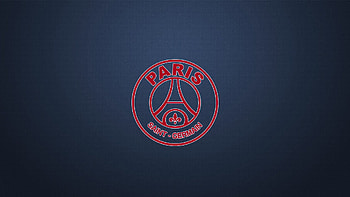 Paris Saint-Germain, Red logo, Blue background HD wallpaper