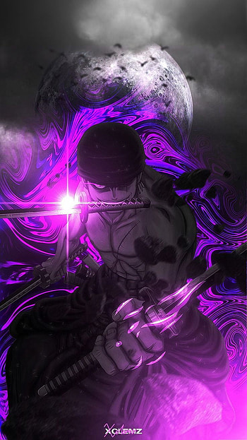 Roronoa zoro, electric blue, magenta HD phone wallpaper