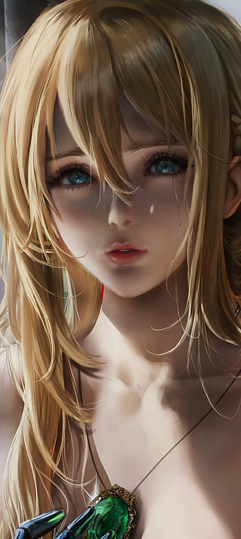 Violet Evergarden, love, beauty, doll, auto-memory-doll, blonde, lovely-eyes, deliverer, girl, typewriter HD phone wallpaper