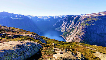 Ringedalsvatnet, Norway, scandinavia, landscape, sky, rocks, lake HD wallpaper
