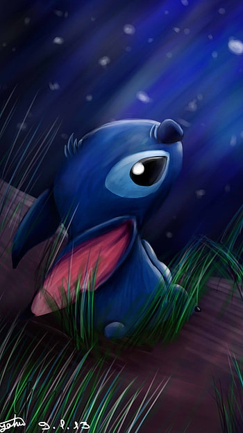 Stitch, Cute Blue Cartoon HD phone wallpaper