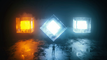 Art, Dark, Silhouette, Glow, Rhombus HD wallpaper