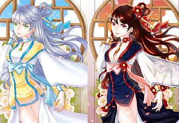 Change Style, orginal, pretty, girls, flowers, long hair, oriental HD wallpaper