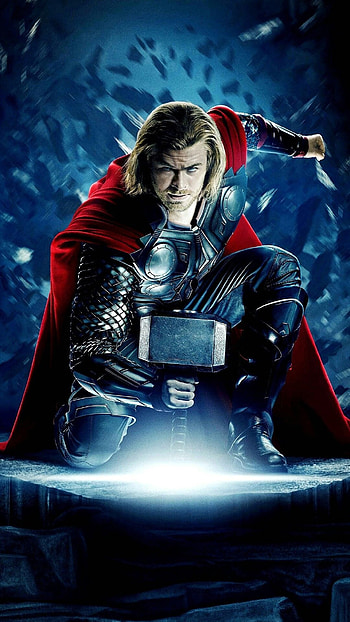 Thor , Superhero art, Mobile background, Lightning strikes HD phone wallpaper