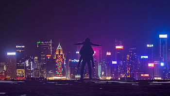 Love Couple Roof City Lights, love, couple, manipulation, deviantart HD wallpaper