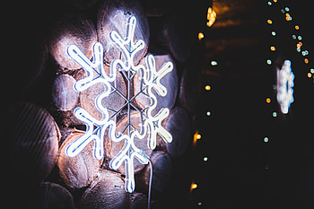 Holidays, Shine, Light, Neon, Glow, Decoration, Snowflake HD wallpaper
