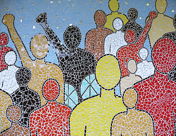People, Art, Miscellanea, Miscellaneous, Wall, Mosaic HD wallpaper