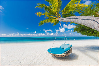 Tropical Beach Background As Summer Landscape With Beach Swing O - Beach Background HD wallpaper