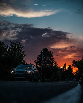 Sunset, Night, Cars, Road, Car, Movement, Traffic HD phone wallpaper