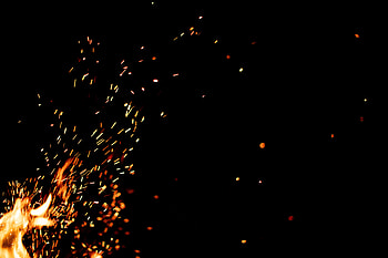 Abstract, Fire, Bonfire, Dark, Sparks HD wallpaper