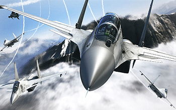 Fighter, military, plains, aircraft, clouds, sky HD wallpaper