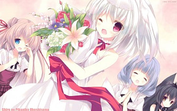 ~Here Comes The Bride~, wedding bouquet, wedding, anime, girls, beautiful, bride HD wallpaper