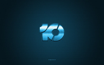 Windows 10 logo, blue shiny logo, Windows 10 metal emblem, Windows, blue carbon fiber texture, Windows 10, brands, creative art, Windows 10 emblem, Windows logo HD wallpaper