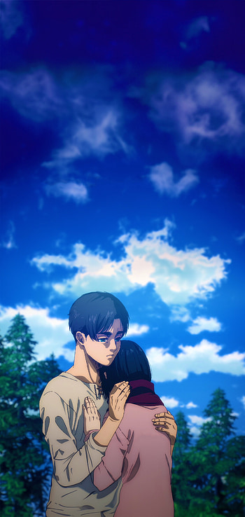 Eren and Mikasa - Attack on Titan, Eren Yeager, Mikasa Ackerman, Anime, Attack on Titan, Eren & Mikasa HD phone wallpaper