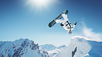 Snowboarding action, Thrilling jumps, Snowy backdrops, High-definition excitement HD wallpaper