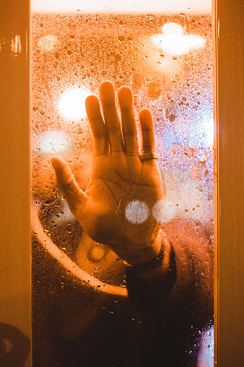 Hand, Miscellanea, Miscellaneous, Wet, Palm, Glass, Fogged Up, Weeping HD phone wallpaper