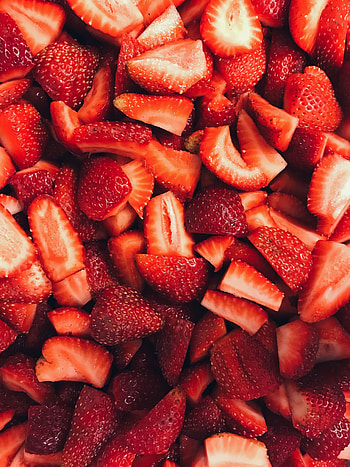 Food, Strawberry, Berries, Ripe, Lobules, Slices HD phone wallpaper