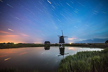 Windmill Water Reflection Lake Sky, windmill, reflection, artist, artwork, digital-art, sky, lake HD wallpaper