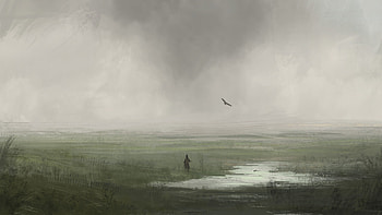 Grass, Art, Silhouette, Bird, Loneliness, Lonely, Alone HD wallpaper