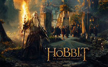 Rivendell, Gandalf and dwarfs, Movie statues, backgrounds HD wallpaper