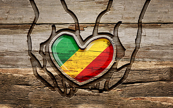I love Republic of the Congo, , wooden carving hands, Day of Republic of the Congo, Republic of the Congo flag, Take care Republic of the Congo, creative, wood carving, african countries, Republic of the Congo HD wallpaper