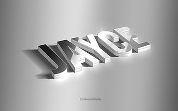 Jayce, silver 3d art, gray background, with names, Jayce name, Jayce greeting card, 3d art, with Jayce name HD wallpaper