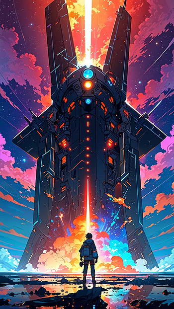 Majestic Door in Sky, Anime, star, man HD phone wallpaper