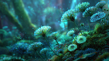 Magical Bioluminescent Forest — Quad Plant, bioluminescent forest, plant, magical HD wallpaper