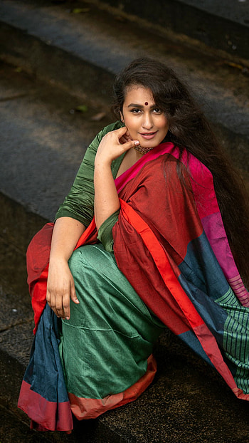 Kavitha Nair, model, saree beauty, sexy gorgeous HD phone wallpaper