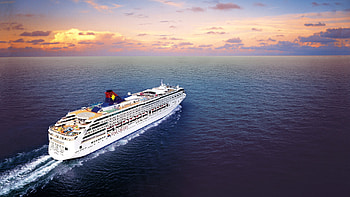 White cruise ship, Nature's beauty, Sea voyage, Flare HD wallpaper