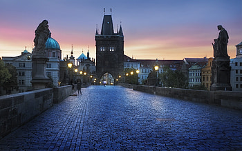 Cobblestone Street, Prague HD wallpaper