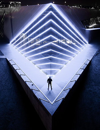 Architecture, Miscellanea, Miscellaneous, Structure, Illumination, Backlight, Human, Person HD phone wallpaper