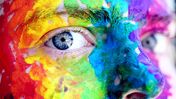 Colorful Paint on Face HD wallpaper