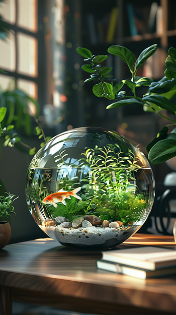 Aquatic Serenity: Fish Bowl HD phone wallpaper