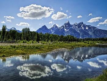 Nature, Rivers, Mountains, Clouds, Reflection, Forest, Brightly, Harmony HD wallpaper