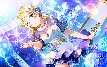 Ayase Eri, blue flowers, Sonoda Umi, manga, Love Live, protagonist, Love Live characters, artwork, Umi Sonoda, Eri Ayase HD wallpaper