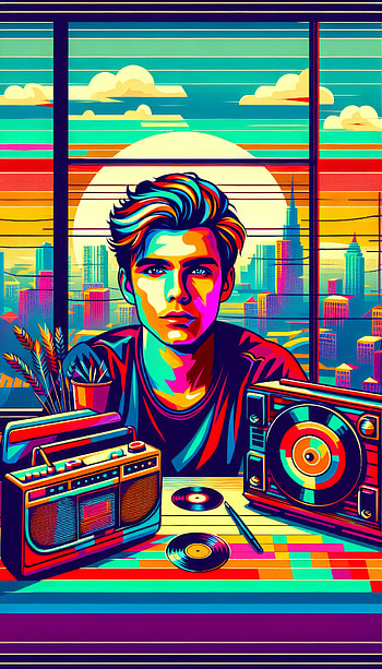 Lofi Vibes Retro Cityscape, lofi, portrait, retro, music, urban HD phone wallpaper