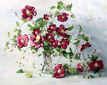 Елена Базанова. (акварель), still life, painting, art, flower, vase HD wallpaper