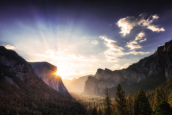 Yosemite Sunrise From Tunnel View , yosemite, national-park, nature HD wallpaper