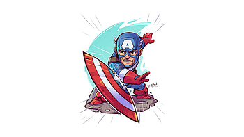 Captain America Minimalism , captain-america, superheroes, minimalism, minimalist HD wallpaper