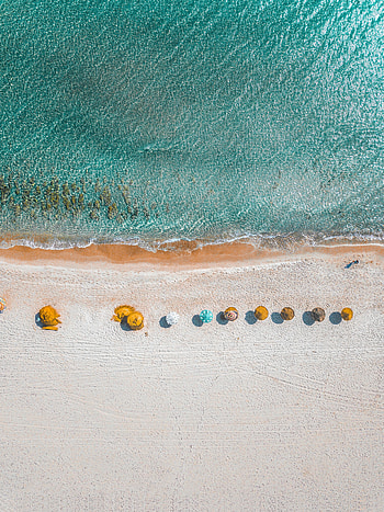 Summer, beach, holiday, aerial shot HD phone wallpaper