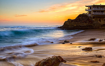 Laguna Beach, Heisler Park, Sunset , California beach HD wallpaper