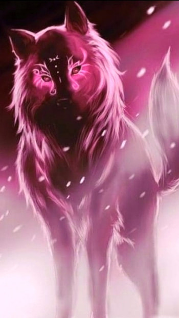 Pink Mystic Wolf, magic, Mystical, wolves HD phone wallpaper