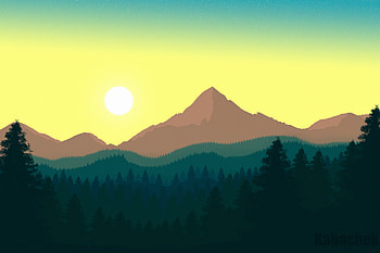 Forest Mountain Peak Minimal , forest, mountains, minimalism, minimalist, artist, artwork, digital-art HD wallpaper