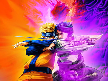 the battle begins, miku, anime, hatake, battle, naruto, saskue HD wallpaper