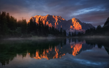 Lake view, Water, Lake, Germany, Sky, Mountain HD wallpaper