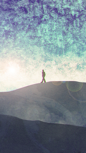 Art, Glare, Shine, Light, Silhouette, Hill HD phone wallpaper