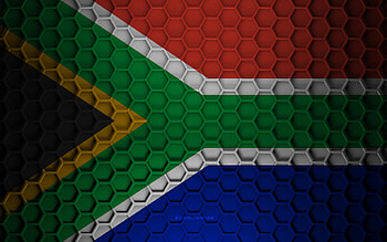 South Africa flag, 3d hexagons texture, South Africa, 3d texture, South Africa 3d flag, metal texture, flag of South Africa HD wallpaper