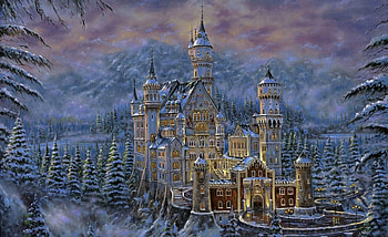 Artwork, Neuschwanstein Castle HD wallpaper